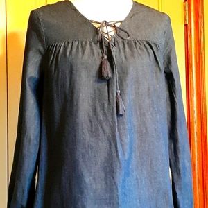 *FINAL PRICE *Faded Glory ladies denim tunic with lace inset